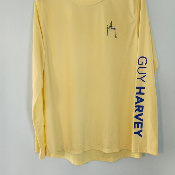 Guy Harvey‎ Shirt Performance Fishing Beach Sun UPF30 Yellow Womens XXL EUC - Picture 3 of 11